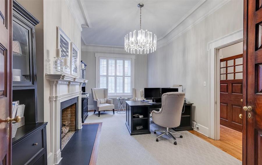 house for sale Delancey Street rebuilt townhouse living room/office