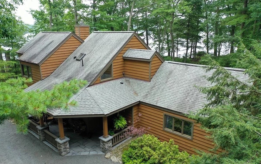house for sale Paupack lakeside contemporary exterior front