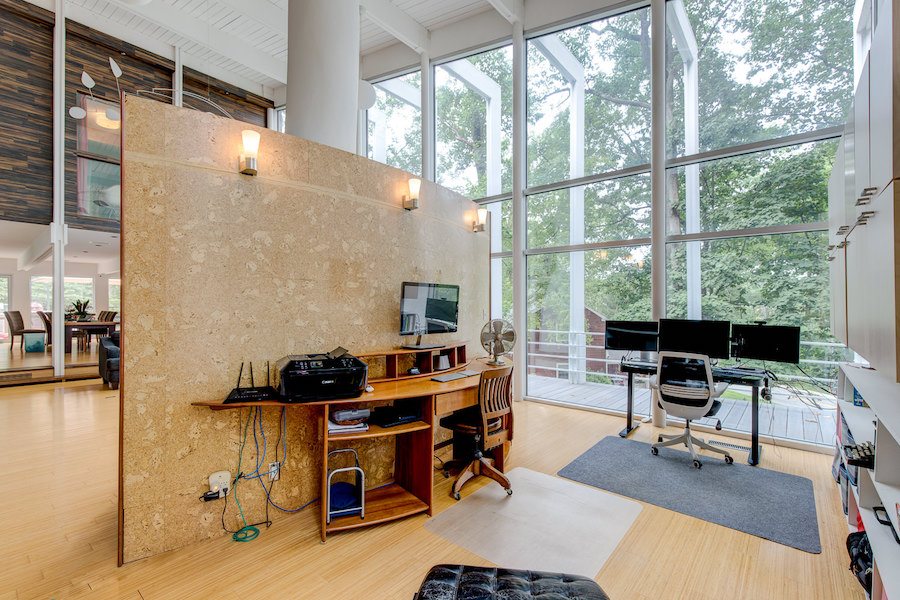 house for sale Wayne midcentury modern home office