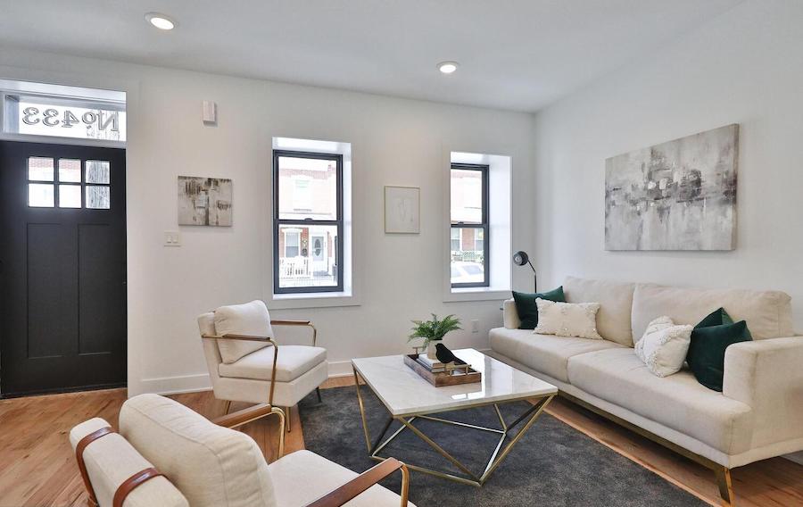 house for sale rebuilt roxborough victorian living room