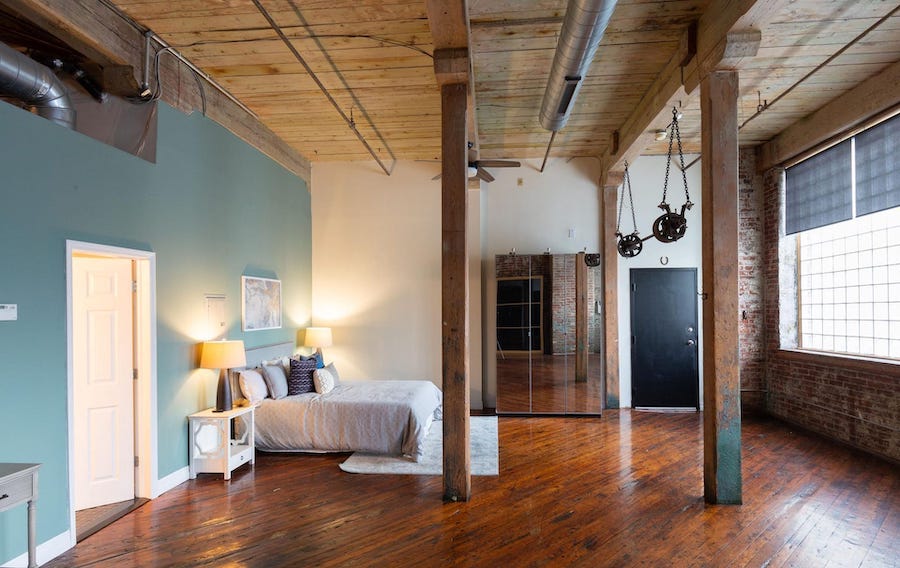 condo for sale fishtown industrial loft bedroom