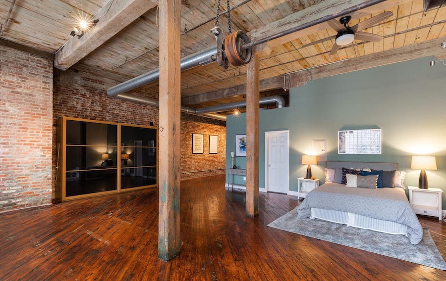 condo for sale fishtown industrial loft bedroom
