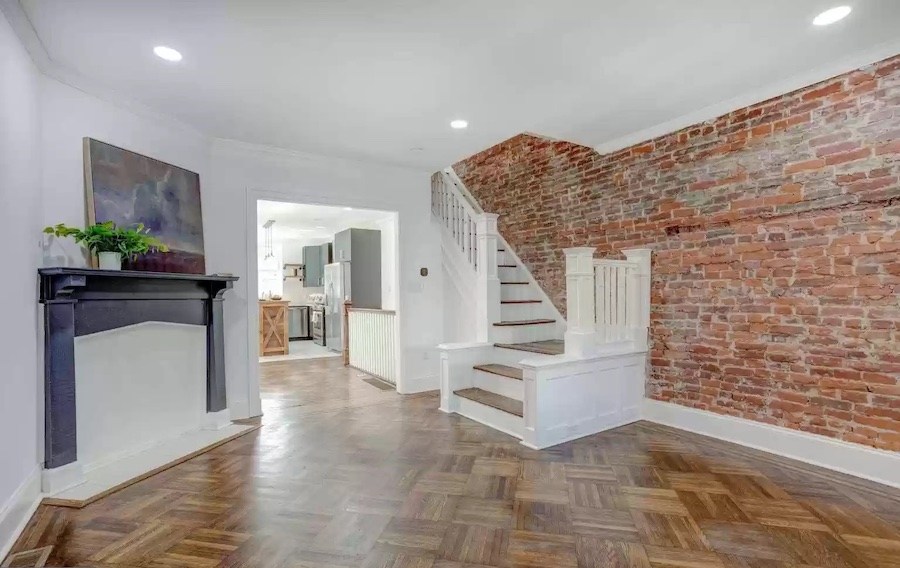 house for sale rehabbed cedar park rowhouse living room