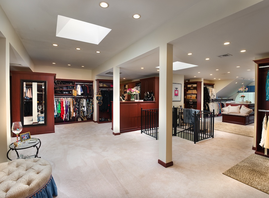 primary suite closet and dressing room