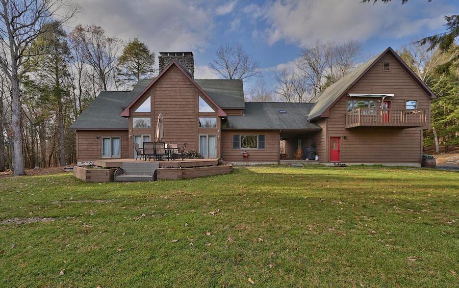 rear elevation, deck and yard