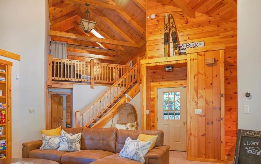 great room stairs and loft