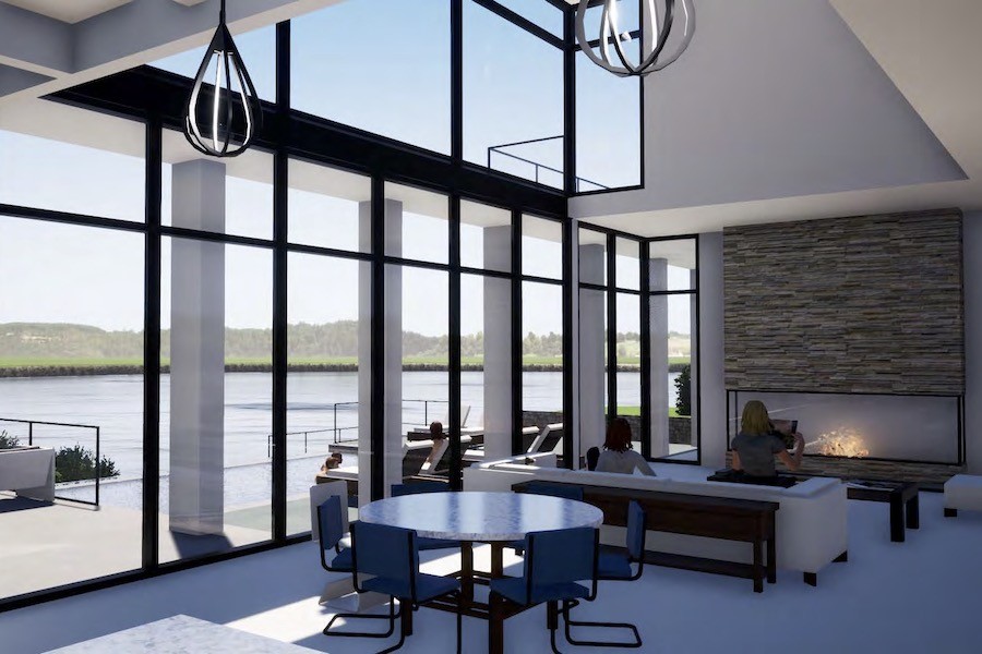 dining room and living room