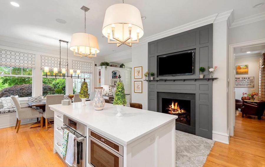 house for sale wayne stone colonial kitchen fireplace and breakfast nook