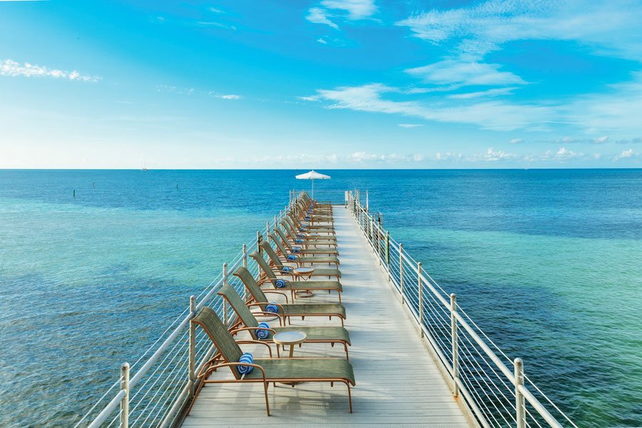 A tanning pier at Southernmost Beach Resort in Key West.