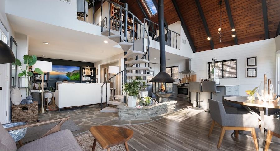 house for sale chalfont a-frame main living-dining area