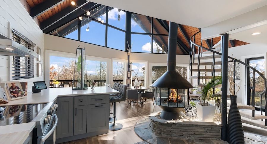 house for sale chalfont a-frame main living-dining area