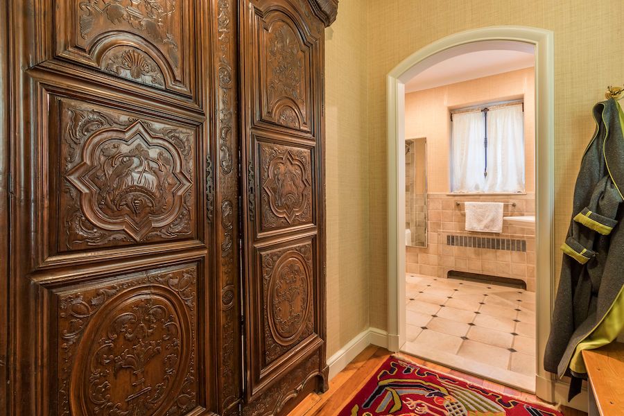closet and primary bathroom