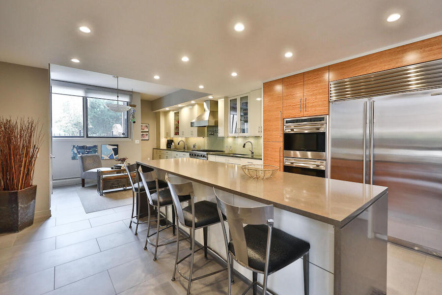 kitchen and casual dining area