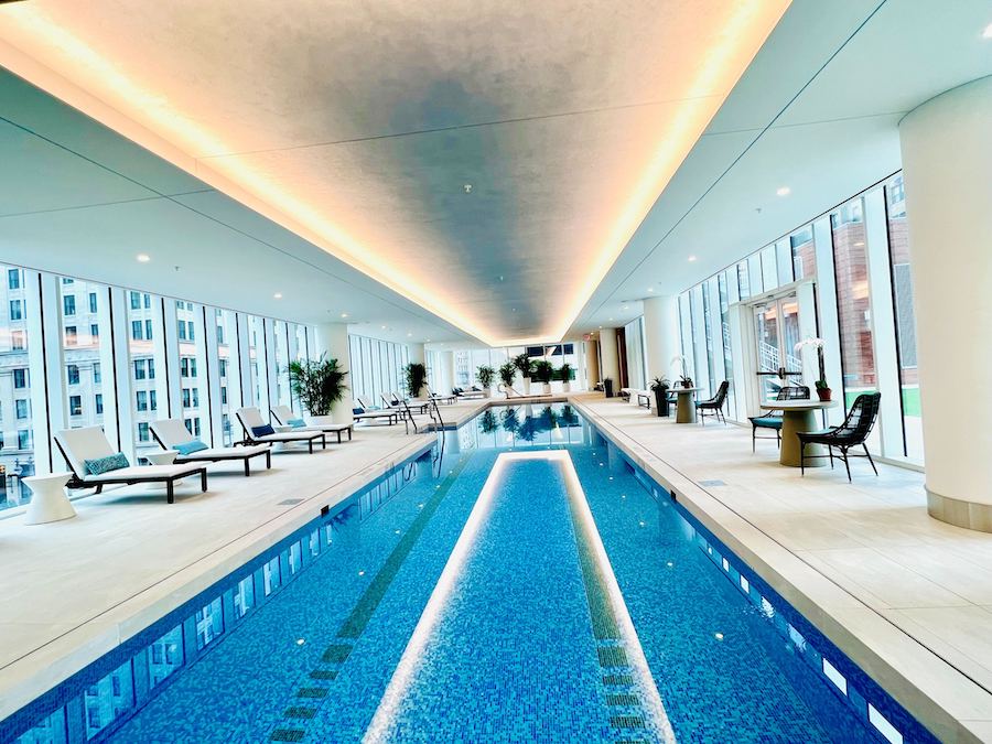 Lap pool and hot tub