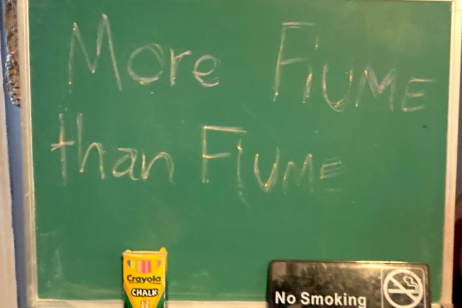 a sign at the reopened Fiume, the popular west philly bar