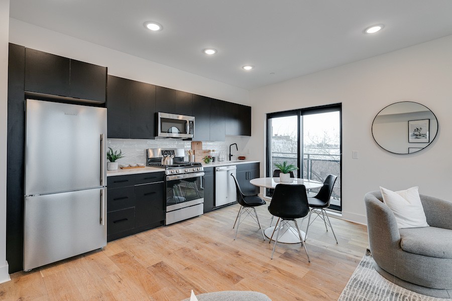 dining area and kitchen