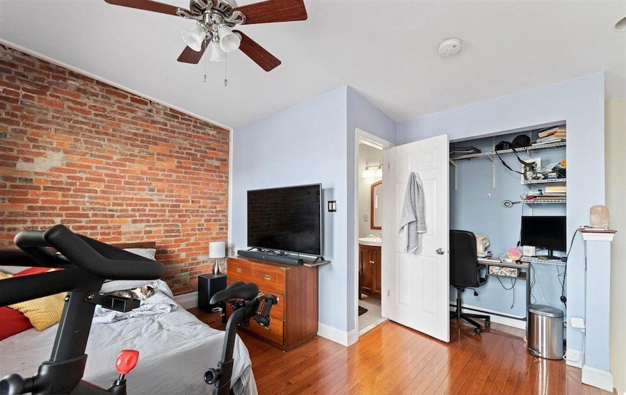 primary bedroom, bathroom, workspace