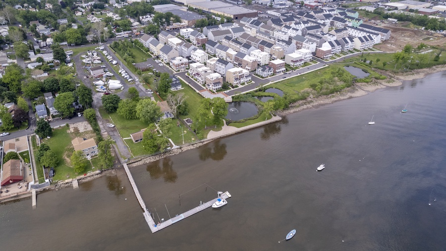 house for sale bensalem georgian manor aerial view of waterside