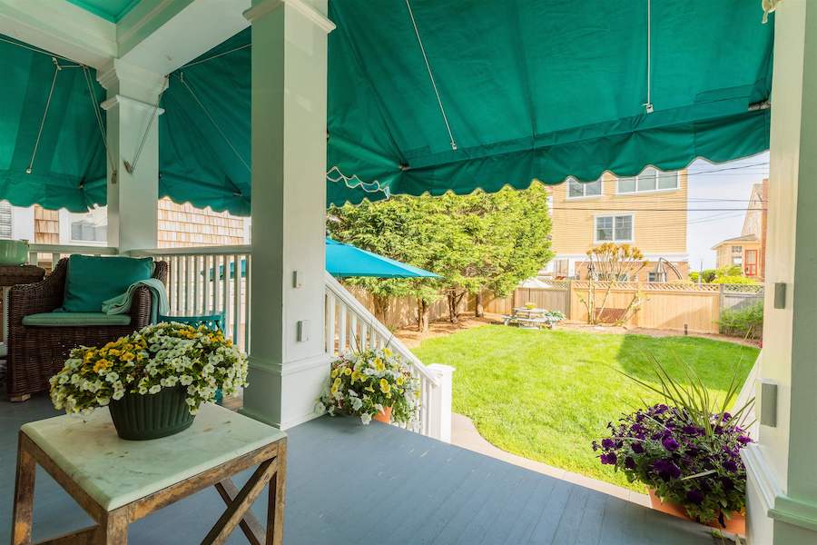 back porch and yard