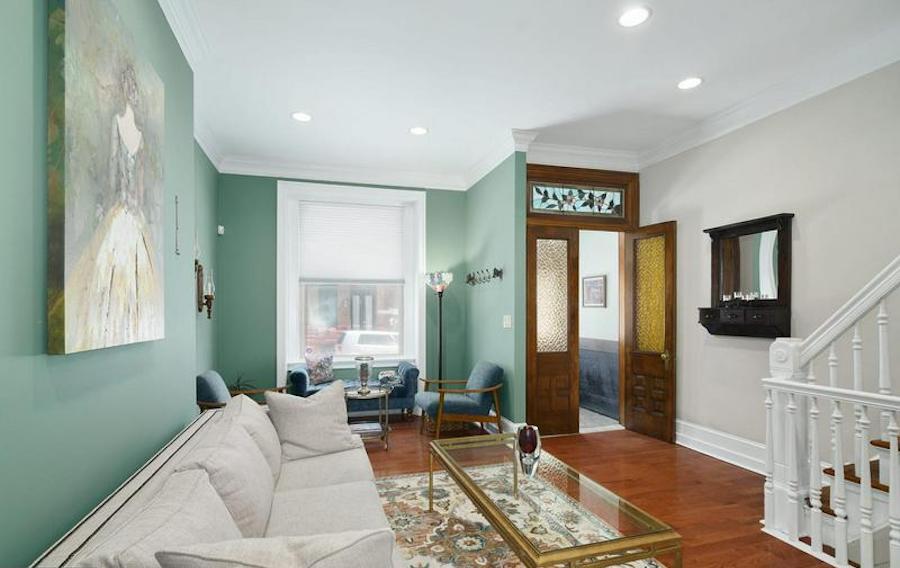 house for sale fairmount gilded age rowhouse living room