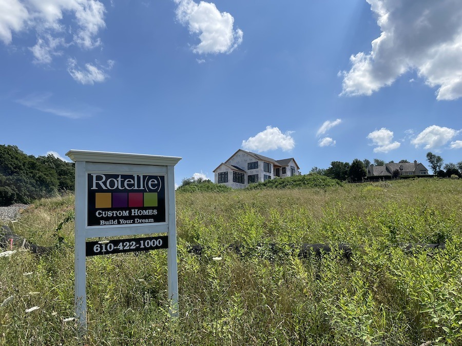 custom home under construction in chester springs