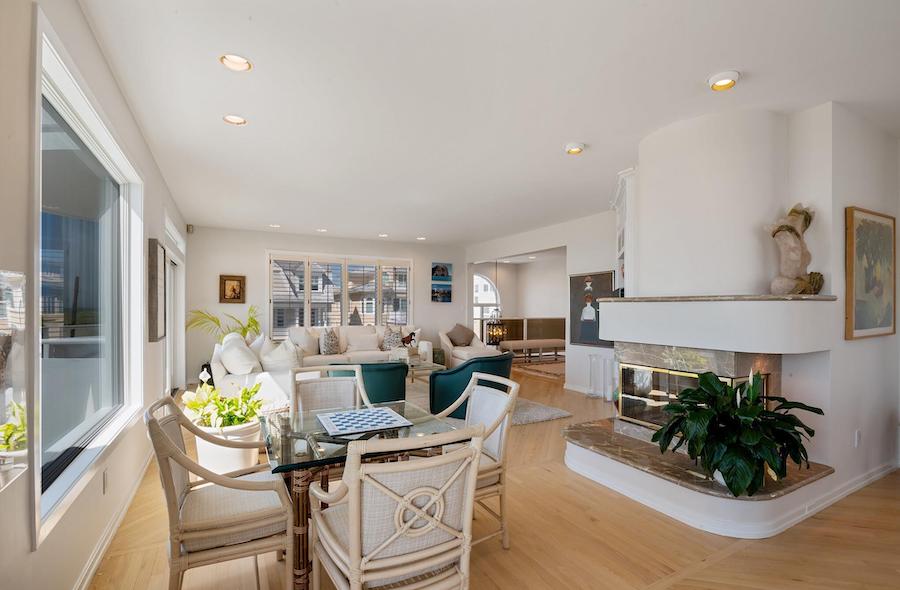 living room, view from fireplace