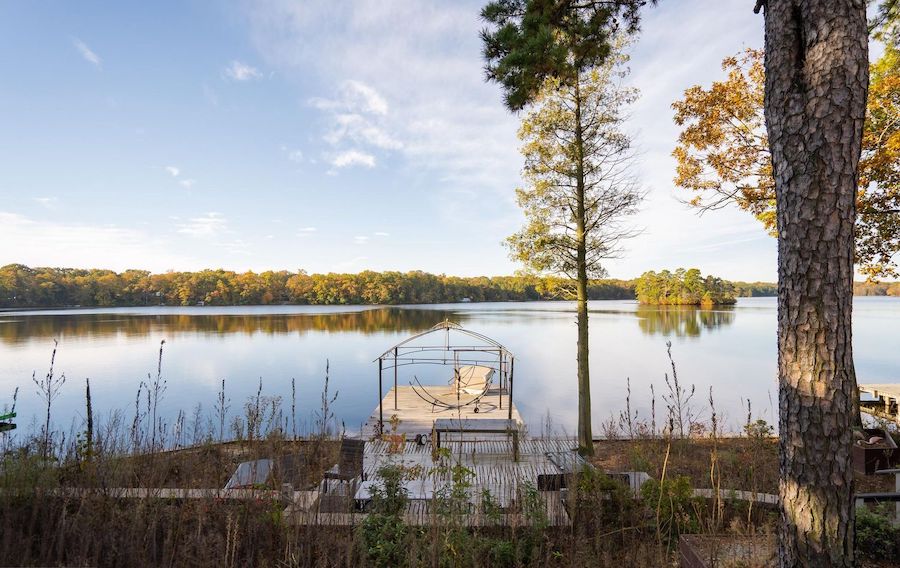 dock and patio on laurel lake