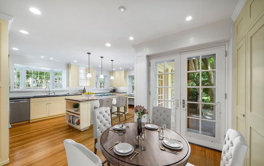 breakfast nook and kitchen