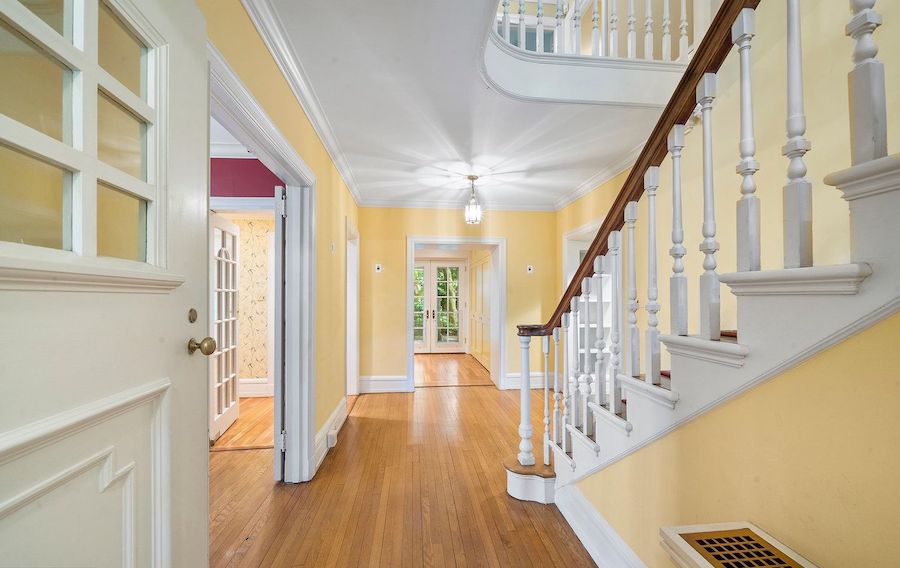 house for sale mt. airy renovated colonial foyer view from front door