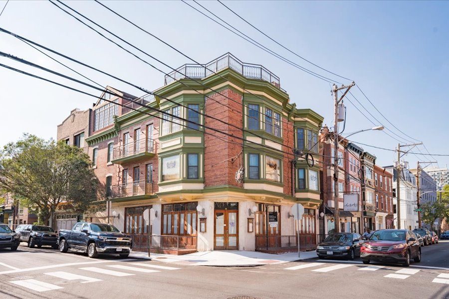 house for sale queen village restaurant and house exterior corner perspective