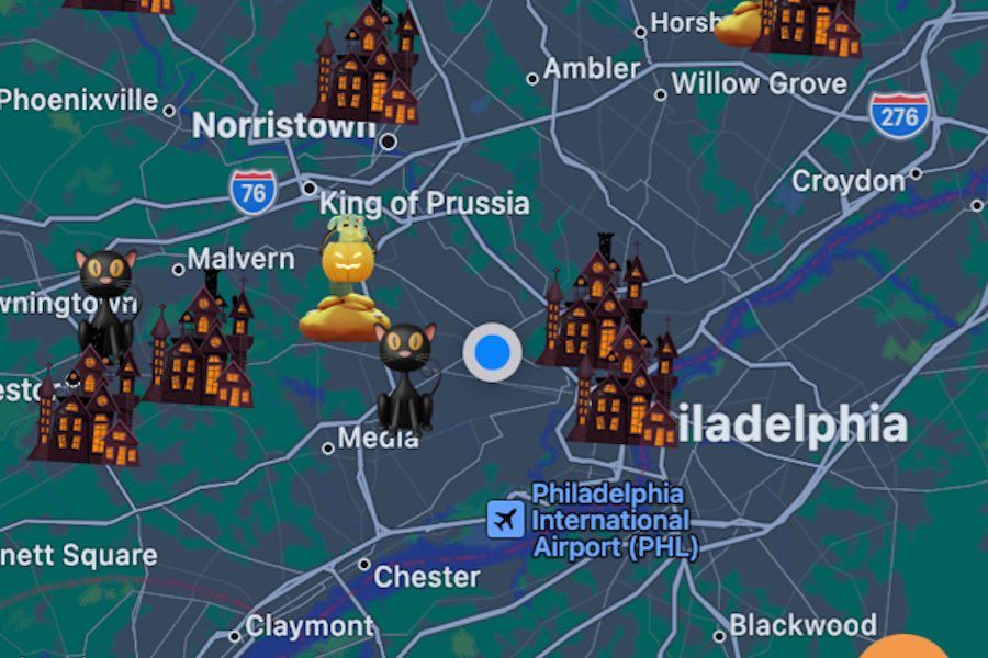 a screenshot from the frightmaps app, which shows the best halloween displays near you