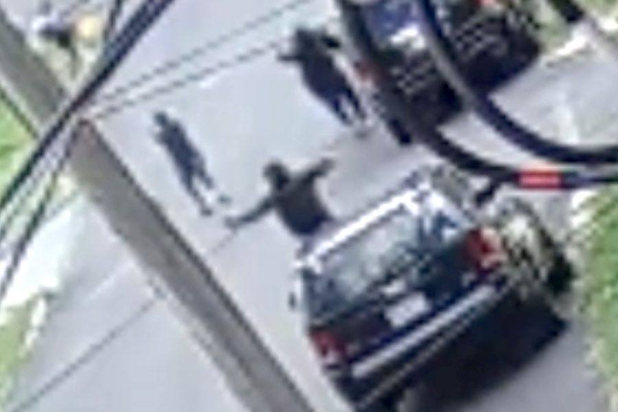 An image from the surveillance video released by the Philadelphia Police Department of the after-school shooting in the Roxborough section of Philadelphia