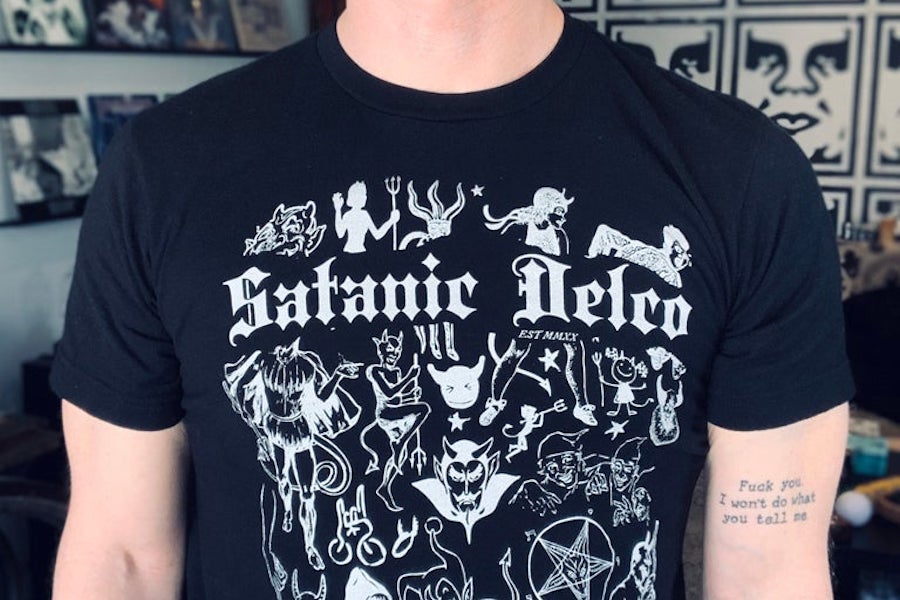 a satanic delco t-shirt