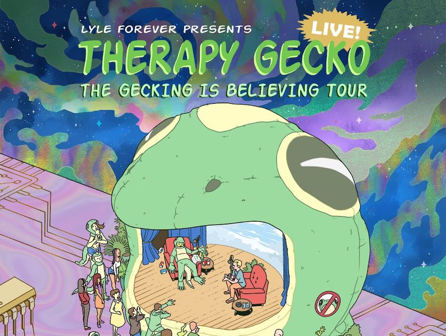 an ad for therapy gecko, which is part of the free fringe philly festival