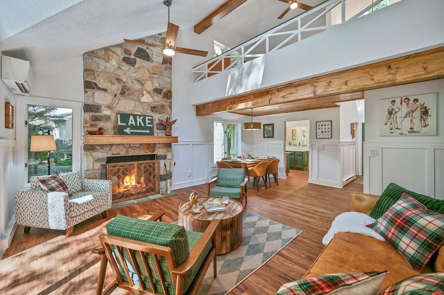 house for sale pocono pines renovated contemporary main living area