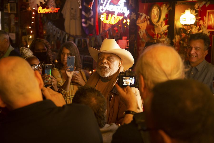 black urban cowboy phil sumpter, who has an exhibit at dive bar Dirty Frank's