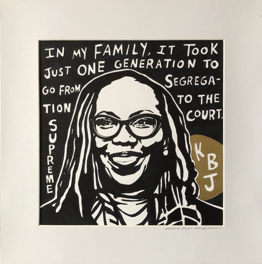 the finished Ketanji Brown Jackson portrait by Natalie Hope McDonald