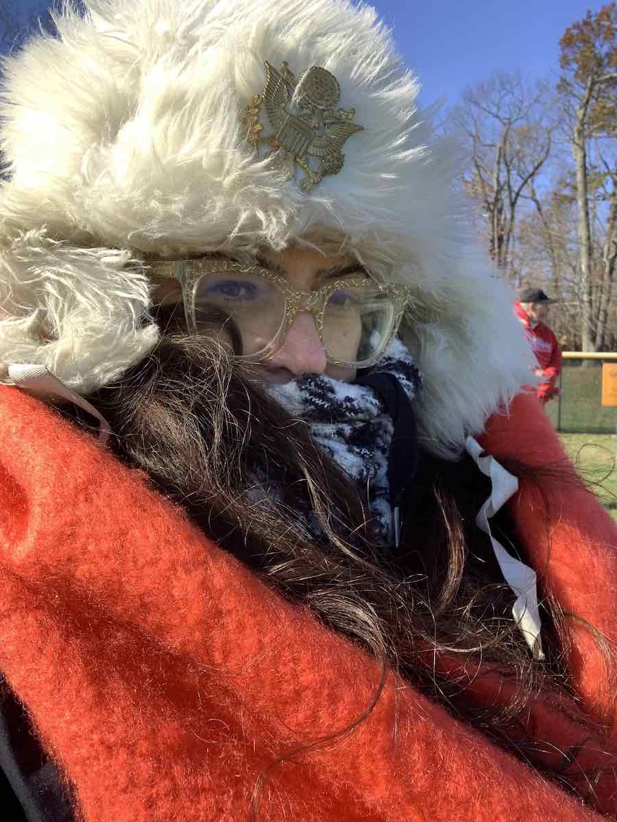 a south jersey mom reacts to the cold at her son's soccer game