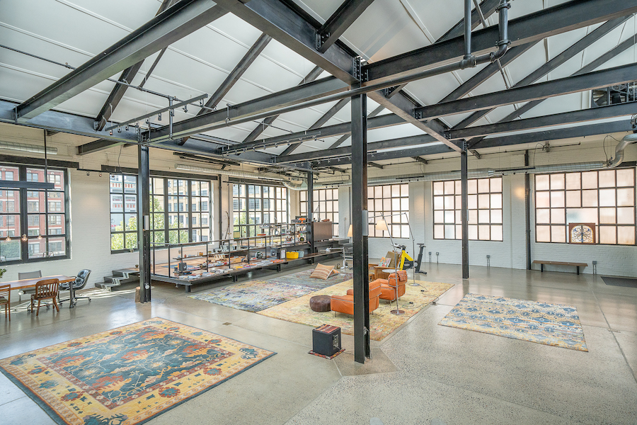 condo or sale callowhill live-work loft living room