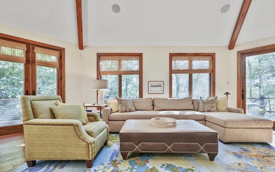 house for sale long pond lakefront contemporary living room