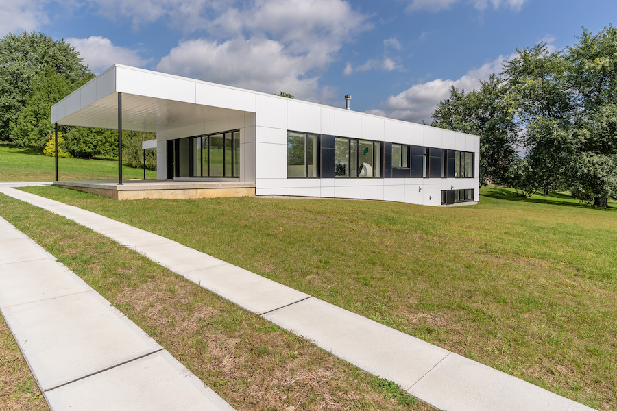 house for sale nazareth passive house exterior front perspective view