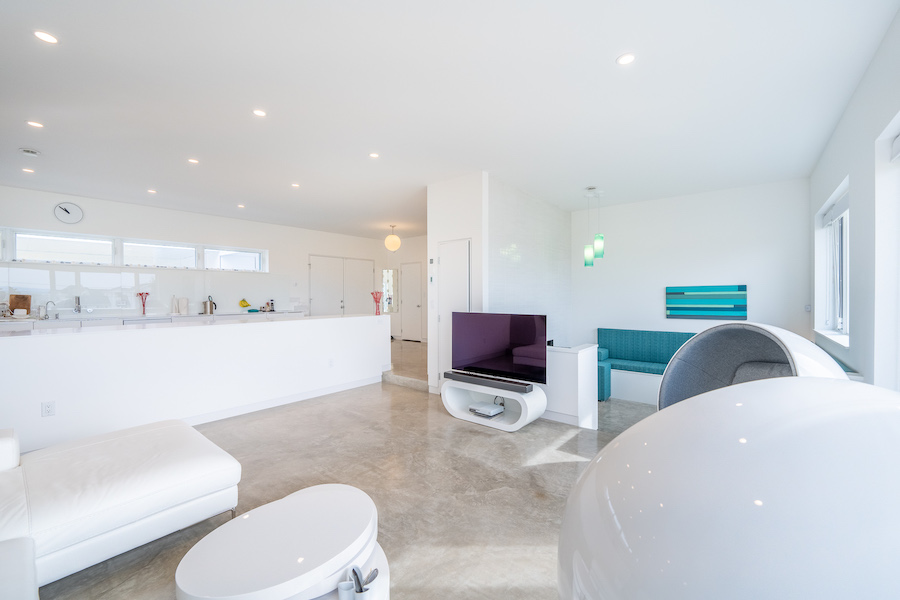 house for sale nazareth passive house living room, conversation pit and kitchen