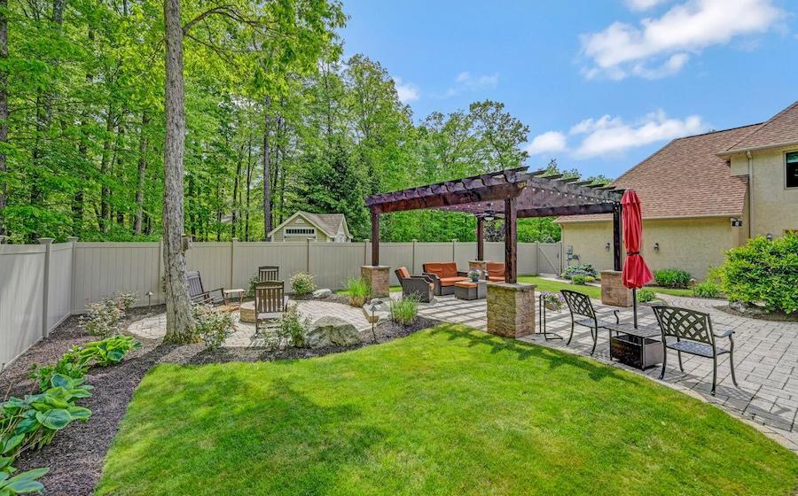 fire pit and patio