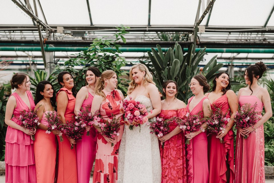 barbiecore bridesmaids
