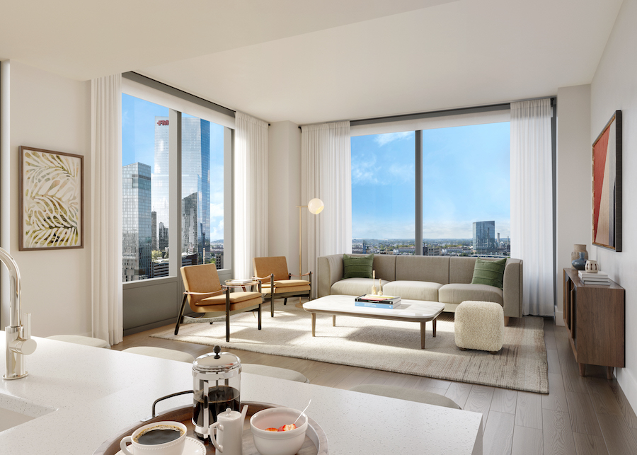 model apartment living room rendering