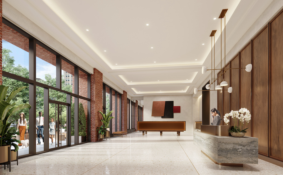 avira apartment profile Rendering of Avira lobby