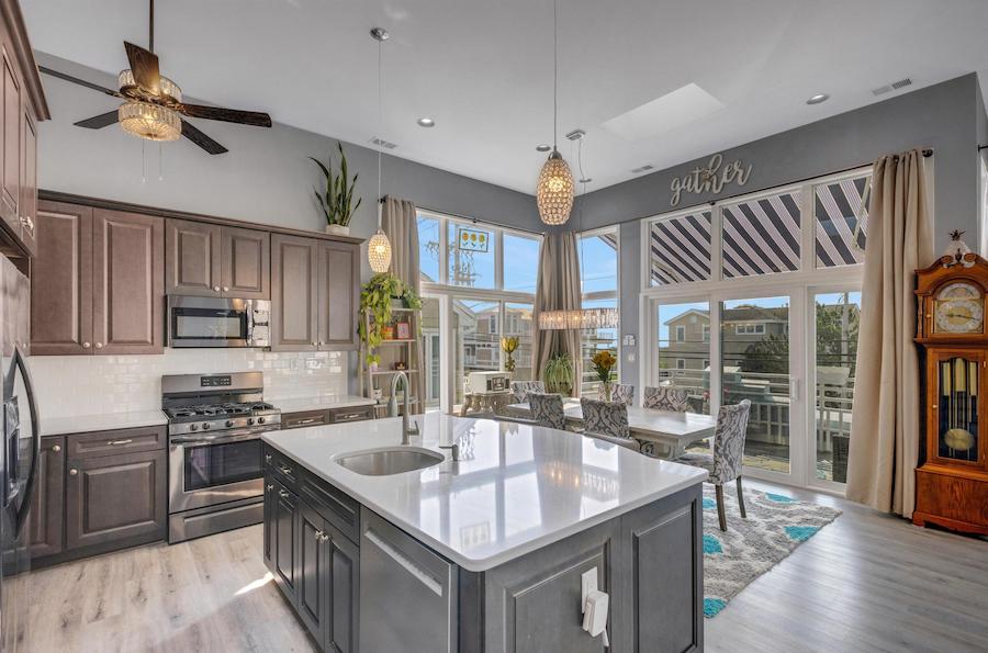 condo for sale ocean city art deco kitchen and dining room