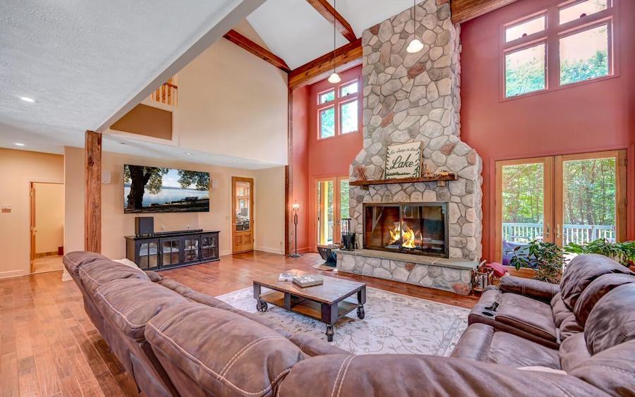 house for sale pocono pines rustic manor living room