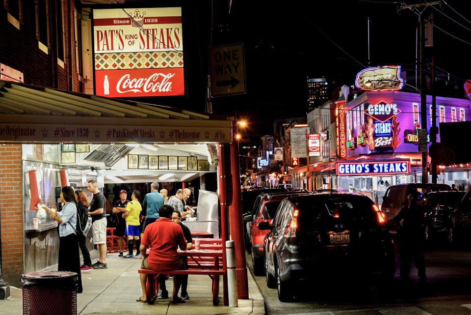 Pat's King of Steaks cheesesteaks