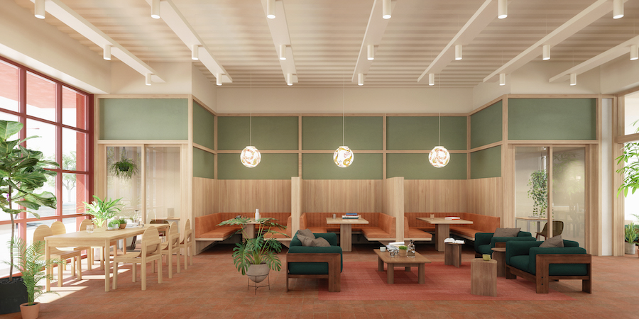 rendering of co-working space